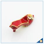 Handmade Elegant High Heel Shoes Shape Trinket Box Beautiful Flower Jewelry Box