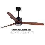 42 Inch 52 Inch Modern DC Motor Remote Control Solid Wood Blade Led Ceiling Fan