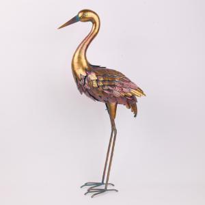 Quality Metallic Iron Crane Decor Animal Garden Ornament for Medium Gardens wholesale