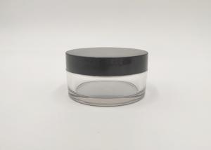 Quality 50g Black Cap PET Plastic Lotion Jars Transparent Color FDA Certification wholesale