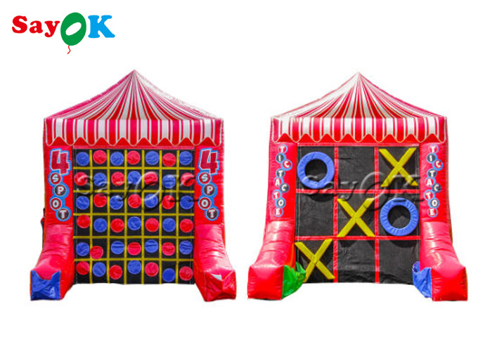 Inflatable Games For Adults 2x1.5x2.4m Portable 4 Spot Tic Tac Toe Inflatable Sport Games