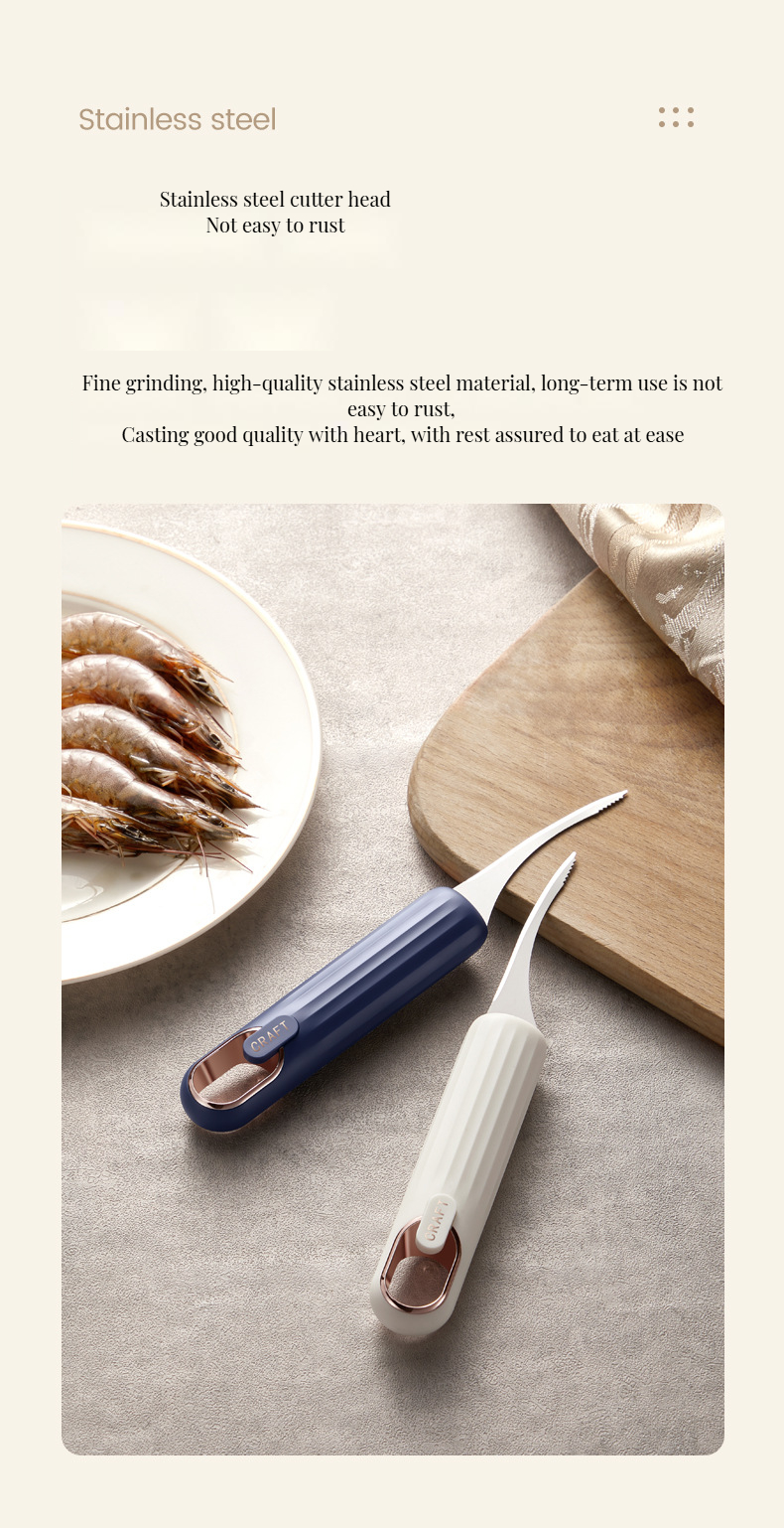 Seafood Tools Ergonomic Metal Shrimp Shell Remover and Fish Scale Scraper for Home Chefs