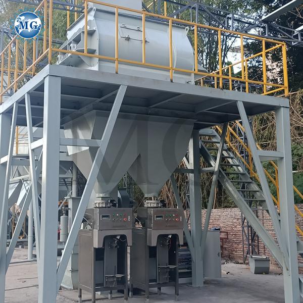 PLC Control Dry Mix Powder Mortar Plant With Twin Shaft Paddle Mixer Wall Putty