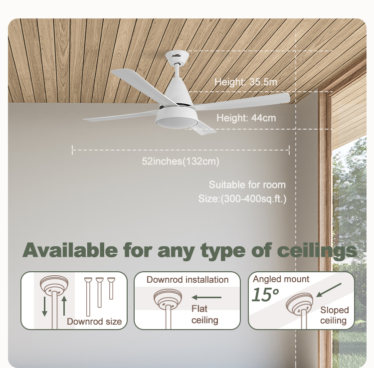 Indoor 52 Inch/OEM Pure Copper DC Ceiling Fan with LED Light and Remote Control Sale