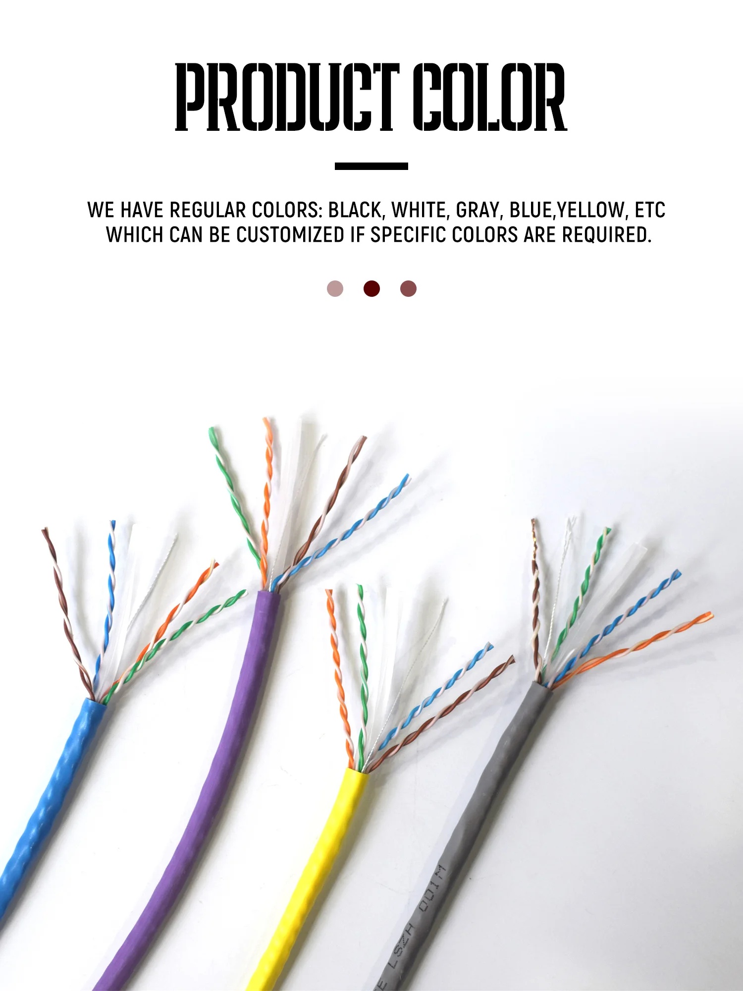 Custom Ethernet Outdoor Network Cable Utp Ftp Sftp Cat5E Cat6 Cat6A Cat7 75°PVC/LSZH