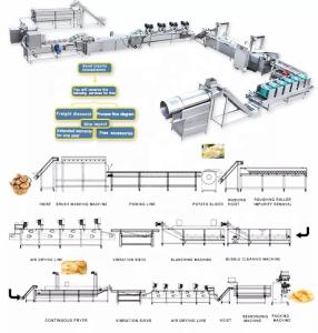 Quality Fully Automatic Fresh Frozen Scale French Fries Machine Potato crisp making machine wholesale