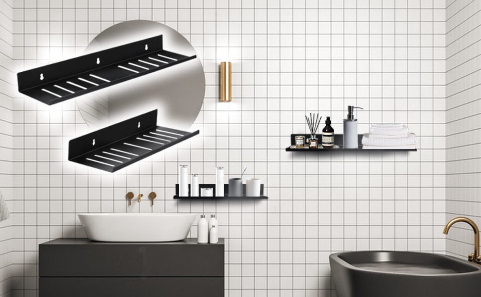 Space-saving Wall Mounted Bathroom Shelves for Storage or Display Strong and Stable