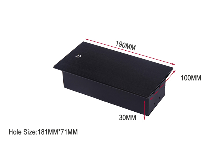 Wireless Charging Sliding Socket Office Desk Power Outlet 110V-250V