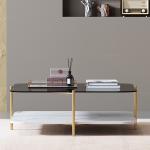 Three Parts 2 Layper SS Coffee Table With Metal Frame 0.45CBM