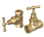 1/2" 3/4" HEX Double Thread Female Brass Stop Valve