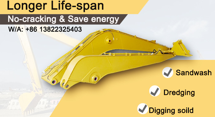 Q355B 20 Ton 55 Ton Excavator Long Reach Boom With Bucket And Cylinder Bucket