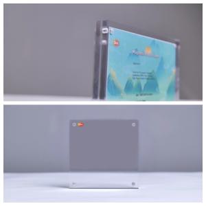 Quality Custom Size Desktop Frameless Self Standing Acrylic Magnetic Photo Frame wholesale