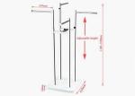 Brushed Steel Material Garment Display Stands With Wooden Bottom