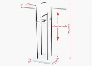 Quality Brushed Steel Material Garment Display Stands With Wooden Bottom wholesale
