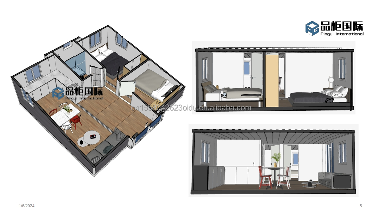 Modern 20ft Prefabricated Australia Foldable Mobile Homes Modular Extendable Container House with 3D Model/CAD Drawings