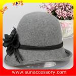 Hot sale Fashion 100% Australia wool felt ladies hats ,Red cloche hats with