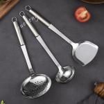 Stianless steel Slotted skimmer soup scoop for kitchen cooking tool