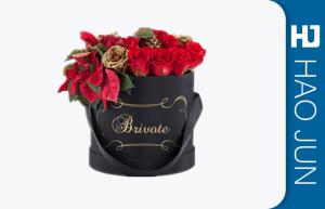 Quality Cylinder Cardboard Flower Boxes Recyclabe Gift Paper Boxes With Handle wholesale