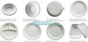 Quality Disposable corn starch plates, biodegradable corn starch food container, biobased food tray wholesale