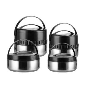 Quality Round Shape Stainless Steel 201 Lunch Box 4pcs Thermal Cooking Stock Pot Set wholesale