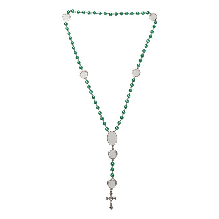 Customized Sublimation Rosary Beads Necklace Sublimation Jewellery Blanks