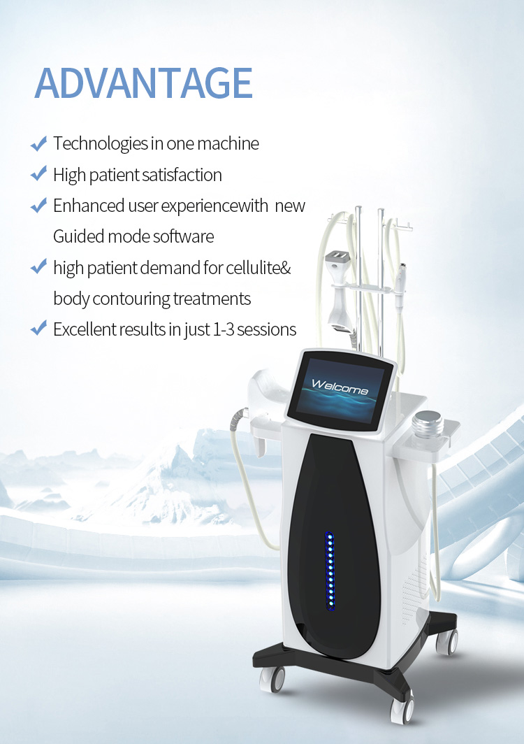 Cellulite Vacuum Roller Massage Machine 6 In 1 Cavitation Machine 80k Radio Frequency