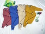 Unisex stripe knitted baby clothes set long sleeve knit baby girl sweater