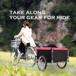 Bike Trailer Cargo Foldable Max Load, 2x16'' Inflatable Wheels, Aluminum Bicycle