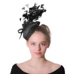 Wedding Hair Accessory Sinamay Fascinator with Dyed Goose Feather and Unique