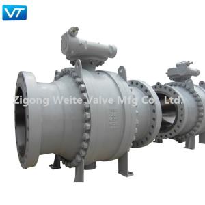 Quality 600LB Three Pieces Electric Ball Valve Trunnion Mounted 36 Inch Ball Valve WCB wholesale