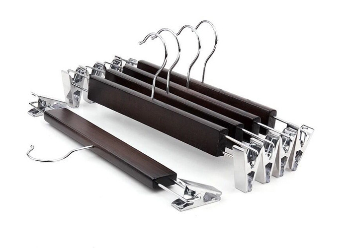 Trouser Suit Shirt Display Retail Plastic Hangers , 30CM Length Wooden Clothes Hangers
