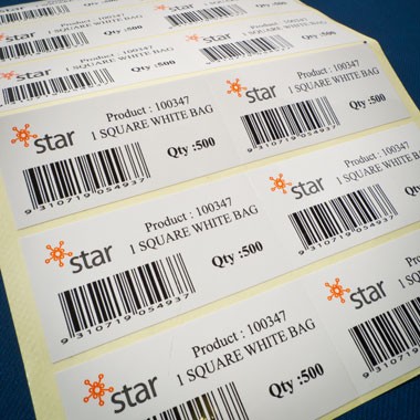 High Adhesive White Color Supermarket Custom Barcode Labels