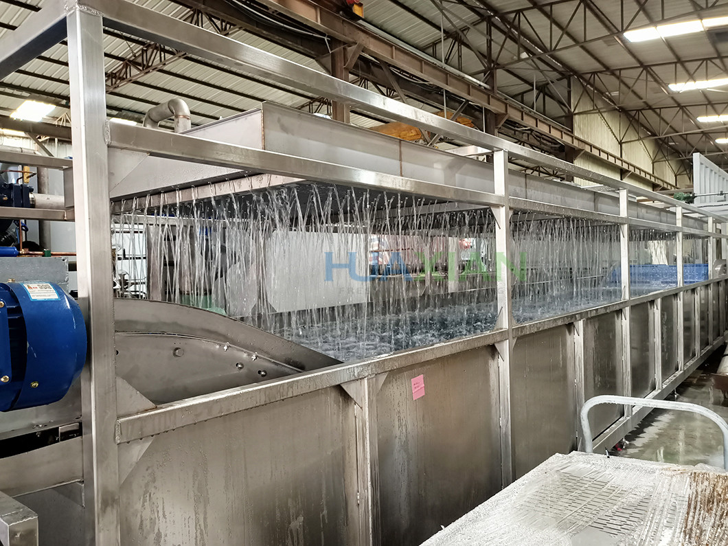 ­4°C 800 Crates Vegetables Hydro Cooler With Automatic Plastic Conveyor Belt