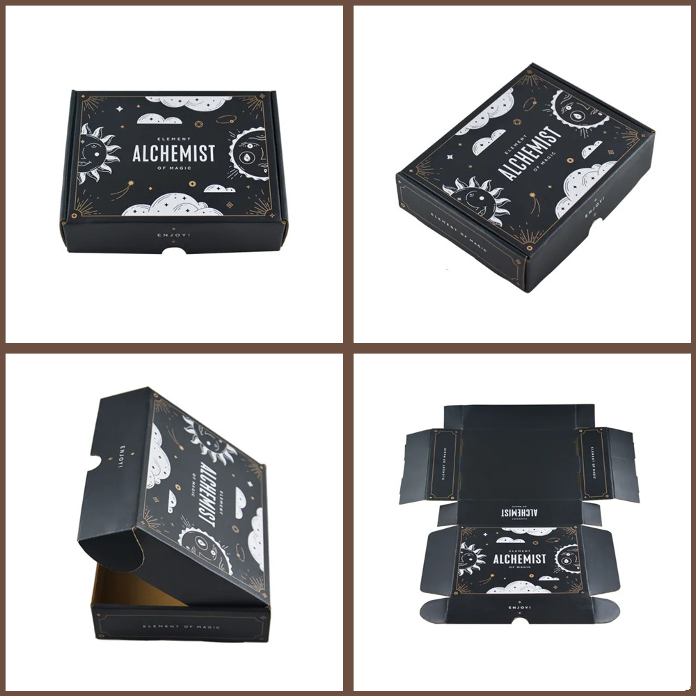 Custom Black Color Corrugated Cardboard Packaging Mailer Box Subscription Shipping Box