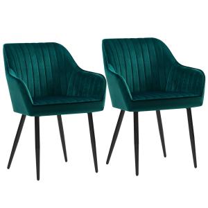 Quality Kitchen Nordic Dark Green Upholstered Dining Chairs With Arms wholesale