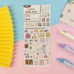 Kraft Paper Bottom Vinyl Cartoon Stickers