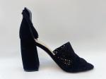 Soft Nubuck Ladies Soft Leather Sandals Black #6-#11 With Fishing Net Upper