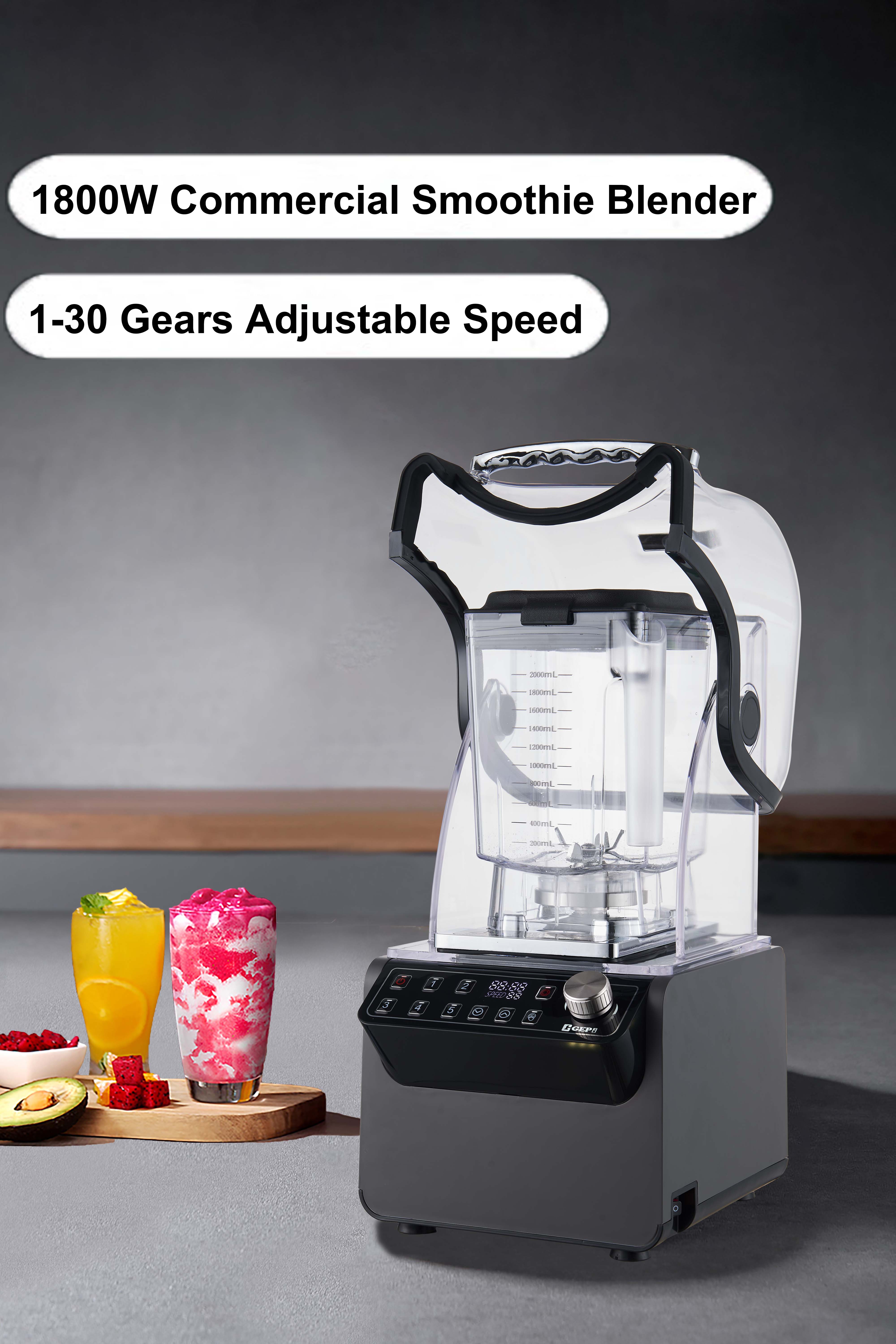 220V Main Function Soymilk 1800W Power Commercial Blender for Smoothies and Juicing