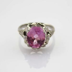 Quality Women Jewelry 9mmx11mm Oval Pink Cubic Zirconia 925 Silver Ring (R186) wholesale