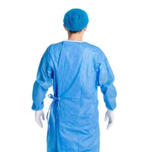 Quality blue SMS Non Waven Material 45gsm Disposable Medical Isolation Gown wholesale