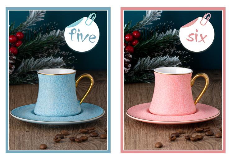 Matt Golden Handle Ceramic Tea Fashion Coffee Cups Mugs
