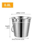 0.8L Promotion outdoor stainless steel ice bucket with handle for bar metal