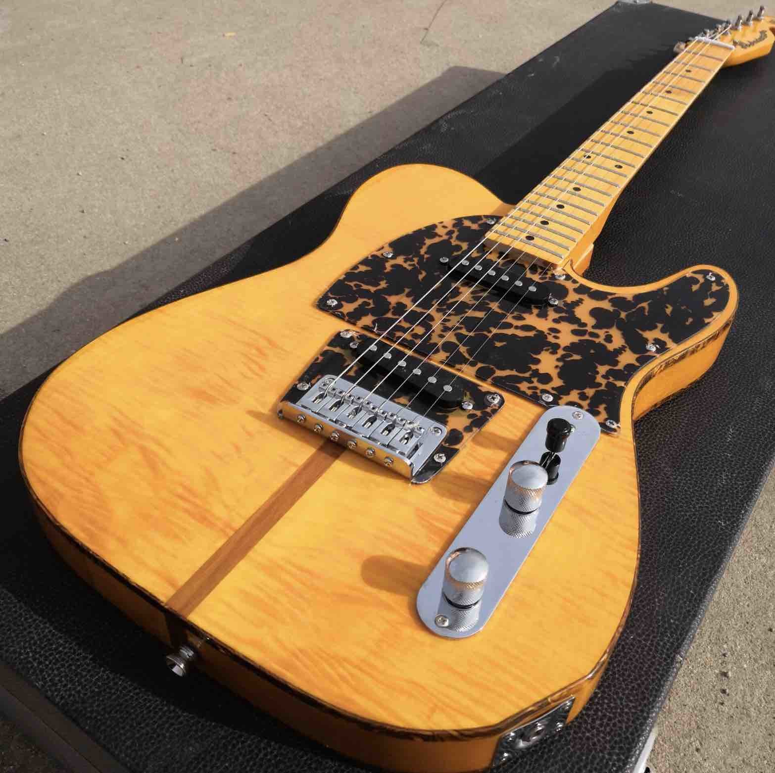 Custom Prince HS Anderson Hohner Madcats Mad Cats Amber Yellow Flame Maple Top Electric Guitar
