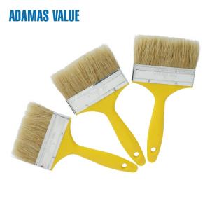 Quality 38-44mm Length Natural Paint Brush , Yellow Handle Pure Bristle Paint Brush wholesale