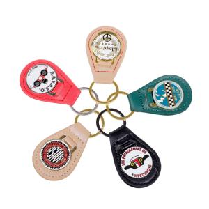 Quality Genuine Leather Key Fob Customized Souvenir Enamel Personalised Keychain wholesale