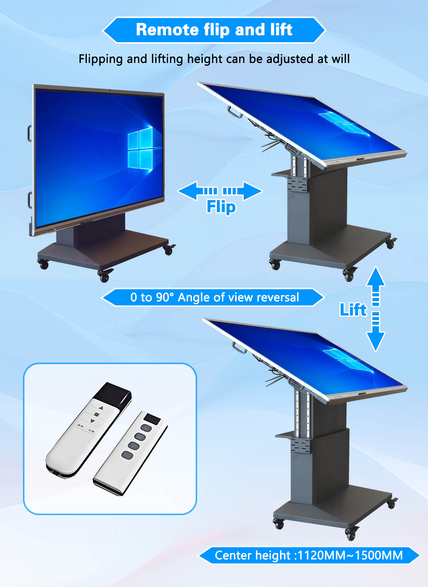 Electronic Lifting Whiteboard 65-101 Inch Touch 4K Reference Teaching Meeting Smart Touch Digital Whiteboard