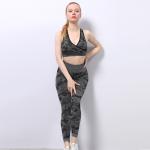 Light Camo ZH High Waisted Workout Leggings And Crop Top Set 3D Criss Cross Back