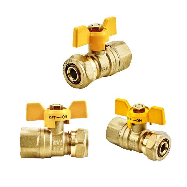 SAI GLOBAL AS4617-2004 Brass Ball Valve With SAI Certificate And Yellow Handle