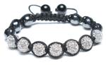 Adjustable Shamballa Bracelet, Magnetic Hematite Faceted Rounds/Crystal