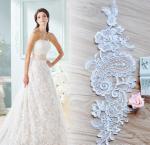 Apparel Accessories Ivory Embroidery Lace Applique for Bridal Dress